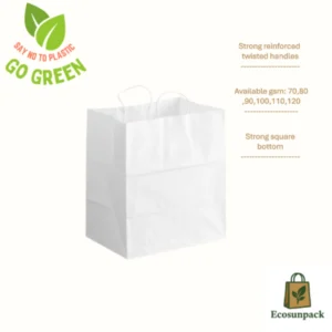 Burgu Saplı Beyaz Çanta Baskısız