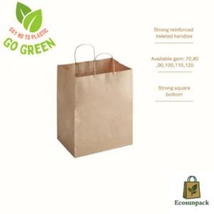 Burgu Saplı Kraft Çanta Baskısız